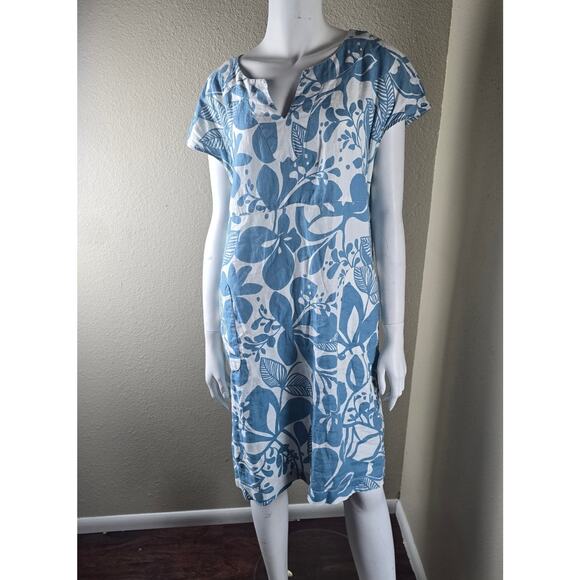 Boden Blue and White Floral Midi Dress - Picture 4 of 9